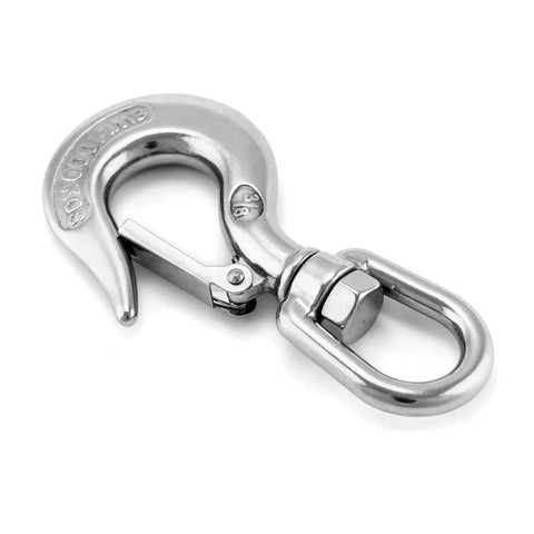 Built Tough Stainless Steel 304 Rotatable Clevis Chain Hook With 360 Degree Swivel, 2000lb Load Capacity, Hoist Slip Hook For Pallet Rack Safety And Lifting Chains, stainless hook