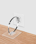 Ready To Use Adhesive Furniture Wall Anchors With No Sweat Drill Free Anti Tip Safety Straps For Fast Baby Proofing, clear anchor attached to wall.