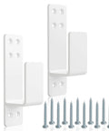 Heavy Duty 2x4 Door Barricade Brackets Set Of Two For Home Security White Built To Last Easy Install Door Bar Holder Brackets Tough As Nails Carbon Steel Construction For Added Security And Durability with screws