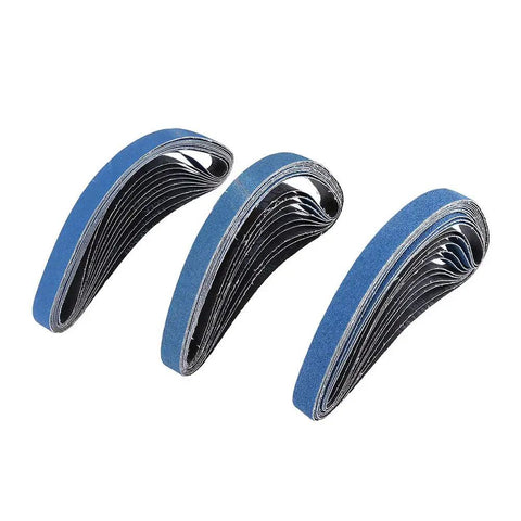 10 Pack P80 Sanding Belts 13Mm X 457Mm Heavy Duty Zirconium Abrasive stacked in rolls, designed for air finger sanders.