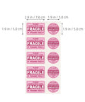 600 Piece Fragile Stickers For Shipping And Moving Adhesive Red Warning Labels With Clear Bold Text Perfect For Glassware Warehouses And Moving Supplies Bulk Pack For Easy Handling And Storage Caution Tags, pink 2.9 x 1.9 in labels