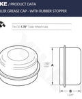 Diagram of Two Pack 1.78 Inch Outer Diameter Trailer Bearings Dust Cap Grease Cap With Galvanized Corrosion Resistant Finish