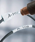 Heavy Duty Heat Shrink Tube Labels Half Inch By 5 Feet Badass Adhesion on marked wires for quick identification.
