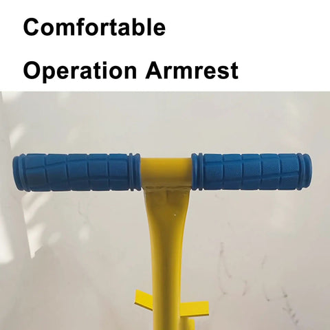 Comfort grip pull handle of No Sweat Heavy Duty Drum Dolly For 55 Gallon Steel Barrels, designed for ease during transport.