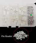 Awesome 230 Pc Jst Ph 2.0 Wire Terminal Kit With 2.0mm Pitch For 2P 3P 4P 5P Housing Pin Headers And Male Female Soldering Connectors, silver pin headers in organizer