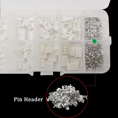 Awesome 230 Pc Jst Ph 2.0 Wire Terminal Kit With 2.0mm Pitch For 2P 3P 4P 5P Housing Pin Headers And Male Female Soldering Connectors, silver pin headers in organizer