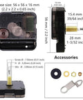 High Torque Clock Movements For DIY Repairs, Silent Quartz Battery Wall Movement, 28mm Shaft, 15.4mm Thread, accessories