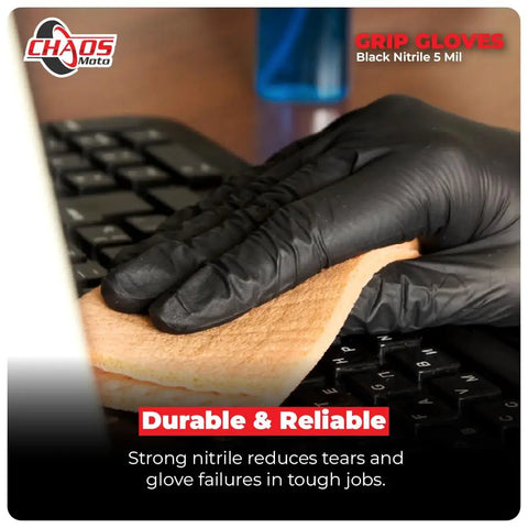 Heavy Duty 5 Mil Nitrile Gloves Latex Free Powder Free Micro Textured Grip For Repair Cleaning Painting And Chemical Work