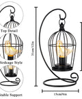 Birdcage Bulb Decorative Lamp Battery Operated 13 Inch Tall Cordless Accent Light with detailed views and measurements