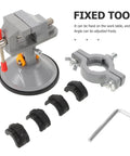 Multi Functional Rotating Bench Vise With Swivel Tabletop Clamp for Woodworking And DIY Projects components shown