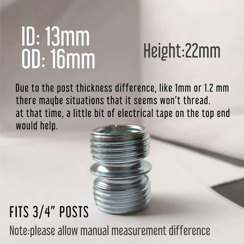 Eight Pack 3/4 Inch Shelf Post Connectors Set Of 8 Heavy Duty Threaded Pole Connectors For Extending Wire Rack Shelving, metal 3/4 inch connector