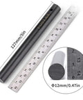 5 Inch Weatherproof Flint Ferro Rod Fire Starter Kit With Whistle And Paracord Lanyard Handle shown with measurement guide