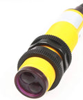 Rugged Proximity Photoelectric Sensor Switch E3F DS10P1 with 10 cm detection range, yellow infrared sensor, non-contact displacement sensor viewed