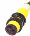Go-To Proximity Switch And Photoelectric Sensor Kit For Precise Object Detection, 10cm Range, Diffuse Reflection Infrared Sensor, DC 6 To 36V, 3 Wire NPN NO Output, Noncontact Displacement Sensing For Industrial Automation And Robotics, yellow cylindrical sensor