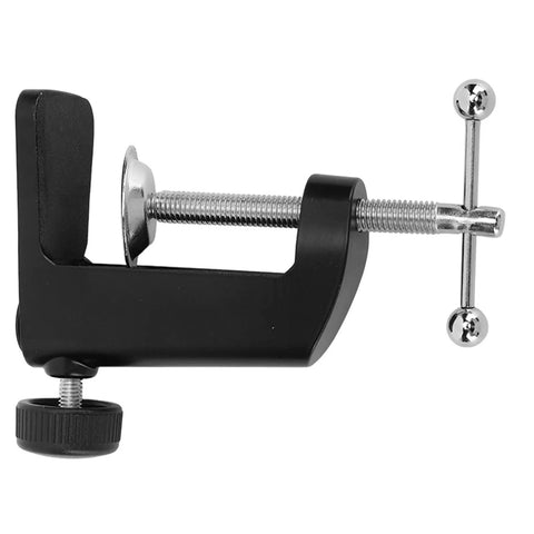 Beefy Aluminum Desk C Clamp Mount For Desk Lamps Black 2.4 Inch Clamp 61mm Heavy Duty Table Mount Easy Adjustable Stable Office And Home Light Fixture Holder, black aluminum clamp with screw