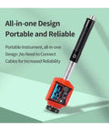 Heavy Duty Six In One Metal Hardness Tester For Tool Steel Stainless Cast Iron Copper Zinc And Aluminum With Dead On Accuracy, red and black handheld design.
