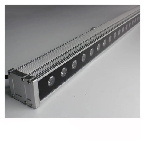 Top Shelf Cool White Six Thousand Kelvin Led Wall Washer Light For Indoors Outdoors Sleek Linear Floodlight with aluminum housing.