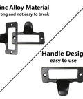 30 Pack Label Tag Holder Pull Handles In Black Zinc Alloy Drawer Pulls For Cabinets Cupboards Shelves Dressers And Office Furniture Measuring 1.85 By 1.38 Inches For Label Card Organization, featuring zinc alloy material and easy-to-use handle design.