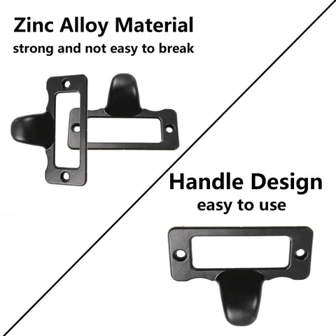 30 Pack Label Tag Holder Pull Handles In Black Zinc Alloy Drawer Pulls For Cabinets Cupboards Shelves Dressers And Office Furniture Measuring 1.85 By 1.38 Inches For Label Card Organization, featuring zinc alloy material and easy-to-use handle design.