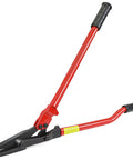 Heavy Duty Strapping Cutter With 24 Inch High Carbon Steel Blade For Steel And Polyester PET Strapping Up To 2 Inch Width And 0.05 Inch Thickness Pro Grade Ergonomic Handle For Comfort And Precision Cutting, red handle