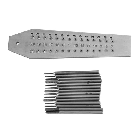 All In One 14 Piece Tap And Die Set For Jewelry Making And Watch Repair showing taps and screw plate