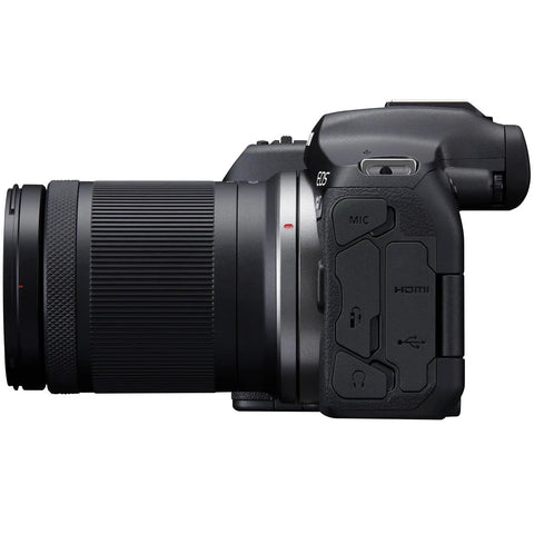 Side view of EOS R7 Mirrorless Camera Body With RF-S 18-150mm F3.5-6.3 IS STM Lens Bundle for pro-level photos