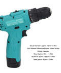 Tough As Nails Cordless Impact Driver Drill Packing Serious High Torque Kick And Smooth Variable Speed Control Up To 1550 RPM with turquoise body.