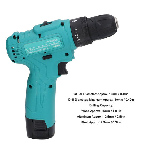 Tough As Nails Cordless Impact Driver Drill Packing Serious High Torque Kick And Smooth Variable Speed Control Up To 1550 RPM with turquoise body.