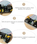 Six Piece Portable Power Supply Module For Breadboards, 3.3V And 5V Regulated Output, Input 6.5 To 12V DC, MB102 Compatible, Easy Install For Experiments And Industry Projects, Plug And Play Ready, black PCB module on breadboard
