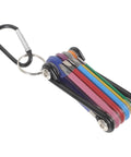 Foldable Hex Key Wrench Set Metric Tools For Bike Repair Multifunctional Small Wrenches With Hole Durable Steel Bathtub Maintenance Kit That Is Totally Sick To Use And Makes Fixing Stuff Super Easy. foldable steel hex key set with carabiner, colored metric sizes