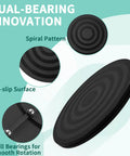 Close-up of 8 Inch Heavy Duty Rotating Swivel Stand with dual-bearing innovation and spiral anti-slip surface.