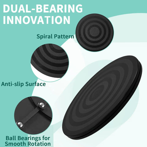 Close-up of 8 Inch Heavy Duty Rotating Swivel Stand with dual-bearing innovation and spiral anti-slip surface.