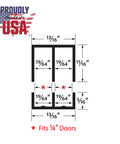Diagram of 1/4 Inch Panel Sliding Door Track Kit With 48 Inch White Plastic Upper And Lower Tracks Pack Of 2 USA Made All Inclusive System