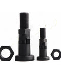 Built Tough Self Locking Return Indexing Pin Plunger With Sturdy Black Plastic Knob For Dead On Part Alignment In Industrial Jigs And Fixtures Ready For Real World Cnc Machining And Daily Shop Grind, showing black plunger parts from various angles.