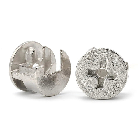 Zinc alloy fasteners for 3 In 1 Connector Bolt And Dowel Set With Preinserted Nut For Furniture Fittings, close-up view