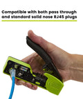 All In One RJ45 Crimp Tool For Pass Through Connectors, Cut, Score, And Strip, Works With Cat5e, Cat6, Cat6A Shielded