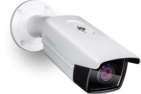 Dope 5MP Indoor Outdoor PoE Security Camera With 80m Night Vision, Weatherproof IP67 Housing, mounted on a wall