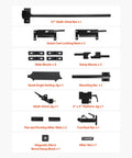 Components of Shop Ready Multi Grind Sharpening Jig For 6 Inch And 8 Inch Bench Grinders With Platform Jig Tool Rest Bar