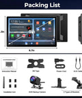 Image showing components of 9 Inch Wireless Apple CarPlay Screen With Backup Camera And Built In Netflix YouTube And TikTok