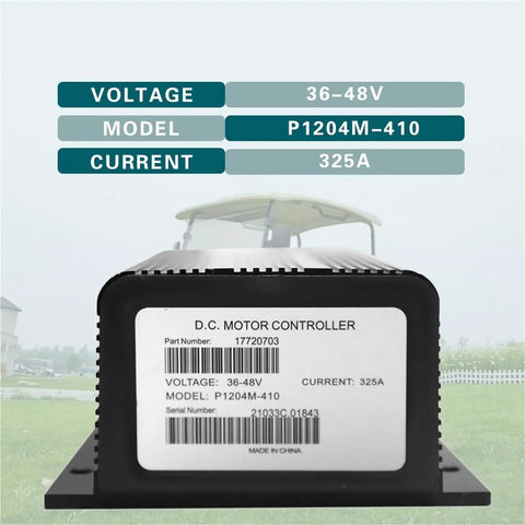 Premium Built Tough Heavy Duty 48 Volt 325 Amp Electric Motor Controller Compatible With G16 And G16E Systems 1996 Through 2002 Black 1204M Knockout Throttle Driver Module with specs on label
