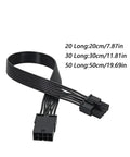Beefy PCIe to 8 Pin Extension Cable Featuring Tinned Copper Conductors for Steady Gpu Power Delivery and Flame Retardant PVC Jacket, 50cm length