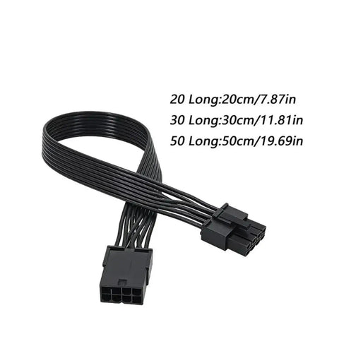 Beefy PCIe to 8 Pin Extension Cable Featuring Tinned Copper Conductors for Steady Gpu Power Delivery and Flame Retardant PVC Jacket, 50cm length