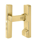 Heavy Duty Gold 90 Degree Barn Door Lock With Flip Gate Latch And Dual Secure Mounting Built Badass For Quick Install and rock solid daily grind protection all around.