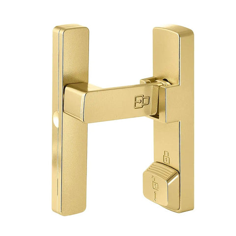 Heavy Duty Gold 90 Degree Barn Door Lock With Flip Gate Latch And Dual Secure Mounting Built Badass For Quick Install and rock solid daily grind protection all around.