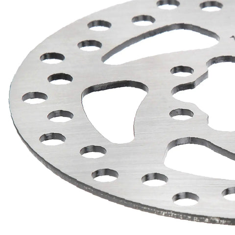 Close-up of Heavy Duty 120mm Brake Disc Rotor for Electric Scooters and Skateboards, 34mm Inner Diameter, stainless steel.