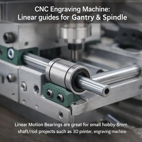 Linear Bearings Set 8x15x24mm Double Sealed For Rock Solid Motion In 3D Printers And CNC Routers 12 Piece Pack 8mm Inner Diameter Ball Bearings Protect Dust And Debris, CNC engraving machine linear guide bearing on 8mm shaft