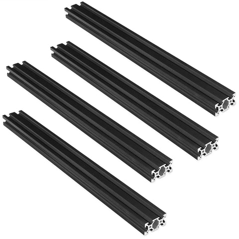 4 Piece 16 Inch 2040 Aluminum Extrusion Set Aluminum Profile Linear Rail Black Anodized For 3D Printer CNC DIY Laser Engraving Machine
