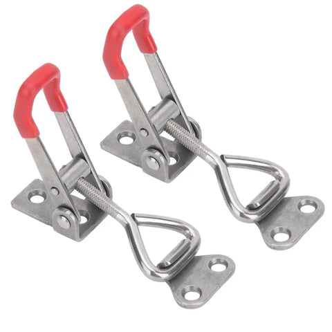 Rock Solid Heavy Duty Toggle Clamp Clip Adjustable Latch For Quick Fixturing 150kg Clamp Power 304 Stainless Steel GH-4001-SS Pair
