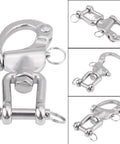 Rock Solid 316 Stainless Steel Swivel Snap Shackle For Sailboat Halyard Rigging and Heavy Duty Marine Hardware Five Inch Model