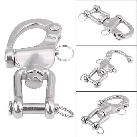 Rock Solid 316 Stainless Steel Swivel Snap Shackle For Sailboat Halyard Rigging and Heavy Duty Marine Hardware Five Inch Model